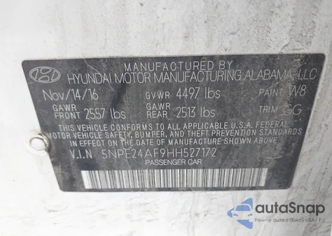 2017 Hyundai Sonata from USA, damaged, VIN 5NPE24AF9HH527172